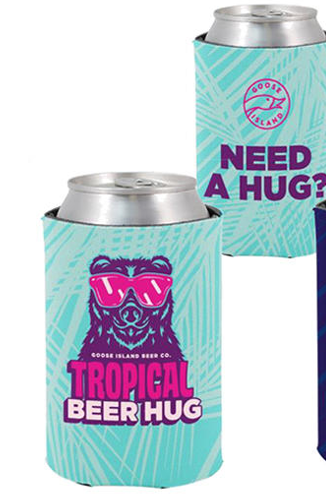 Tropical Beer Hug Beer AB Cooler  Fits 12 oz Aluminum Can Coozie Blue (Online Only)