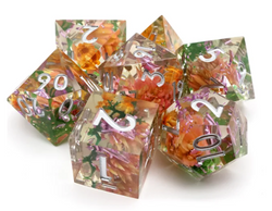Resin Sharp Edged Themed 7 Piece Polyhedral Dice Set (Online Order Only)