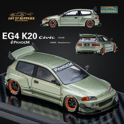 (Pre-Order) YM Model Honda Civic Pandem EG4 K20 Modified Bronze Green 1:64 Limited to 399 PCS (ONLINE ORDER ONLY)