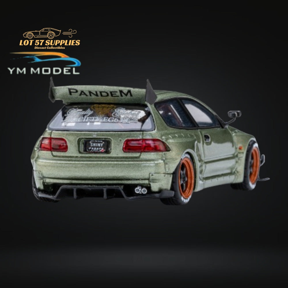 (Pre-Order) YM Model Honda Civic Pandem EG4 K20 Modified Bronze Green 1:64 Limited to 399 PCS (ONLINE ORDER ONLY)