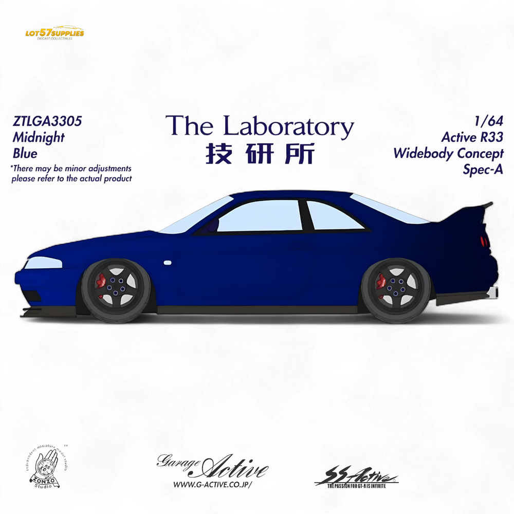 (Pre-Order) The Laboratory x ZONZO Nissan R33 Widebody Concept Spec-A - Metallic Midnight Blue 1/64 (ONLINE ORDER ONLY)