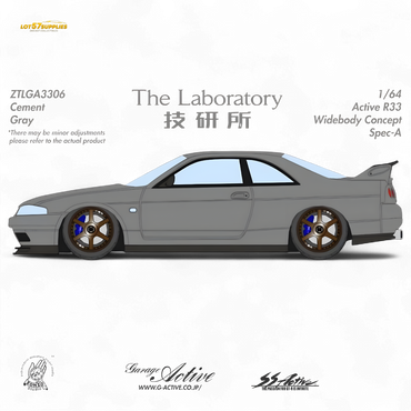 (Pre-Order) The Laboratory x ZONZO Nissan R33 Widebody Concept Spec-A - Cement Gray 1/64 (ONLINE ORDER ONLY)