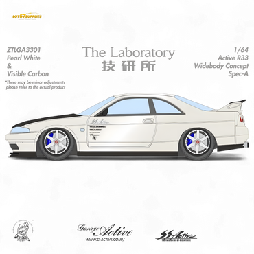 (Pre-Order) The Laboratory x ZONZO Nissan R33 Widebody Concept Spec-A - Pearl White 1/64 (ONLINE ORDER ONLY)