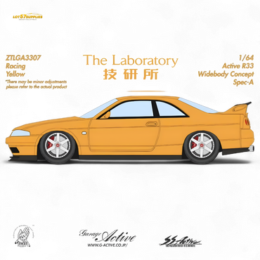 (Pre-Order) The Laboratory x ZONZO Nissan R33 Widebody Concept Spec-A - Racing Yellow 1/64 (ONLINE ORDER ONLY)