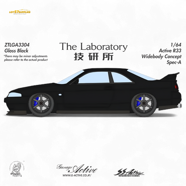 (Pre-Order) The Laboratory x ZONZO Nissan R33 Widebody Concept Spec-A - Pure Black 1/64 (ONLINE ORDER ONLY)