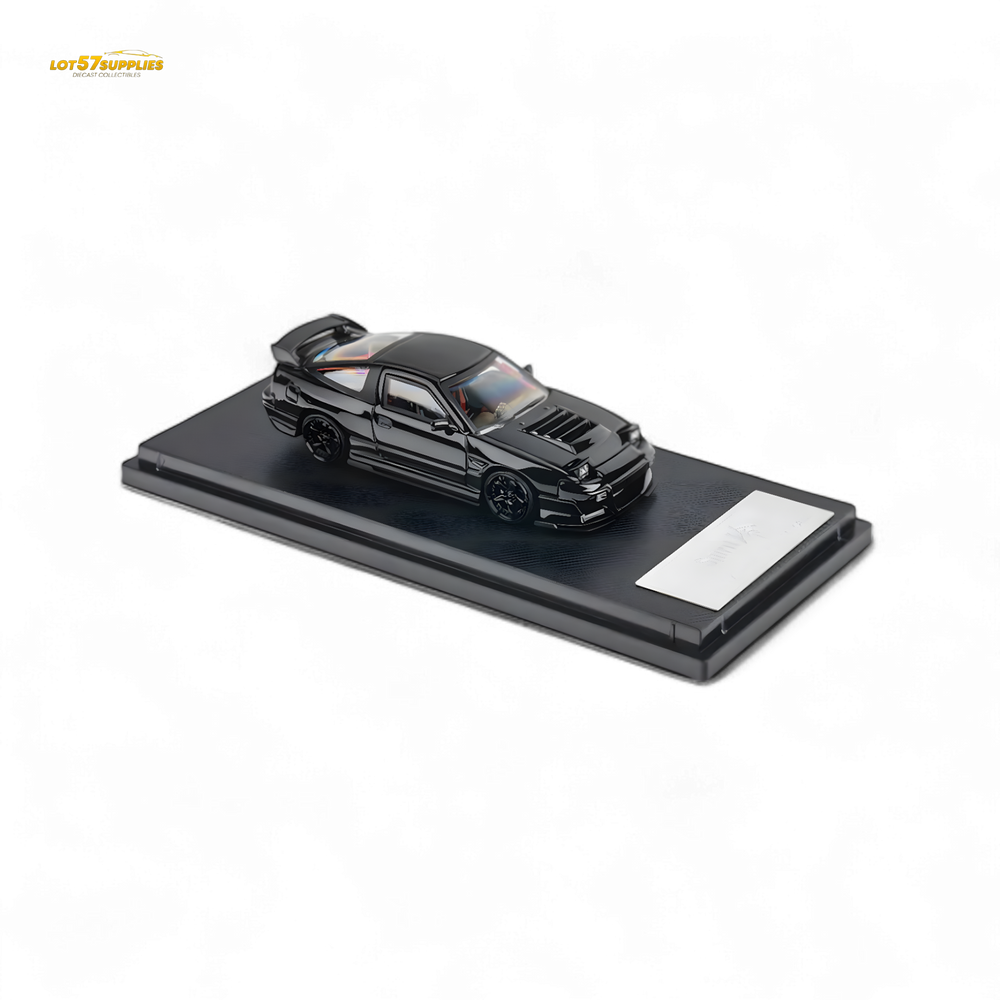 MicroTurbo Custom 180SX Type X Metallic Black MIYABI 1:64 (ONLINE ORDER ONLY)