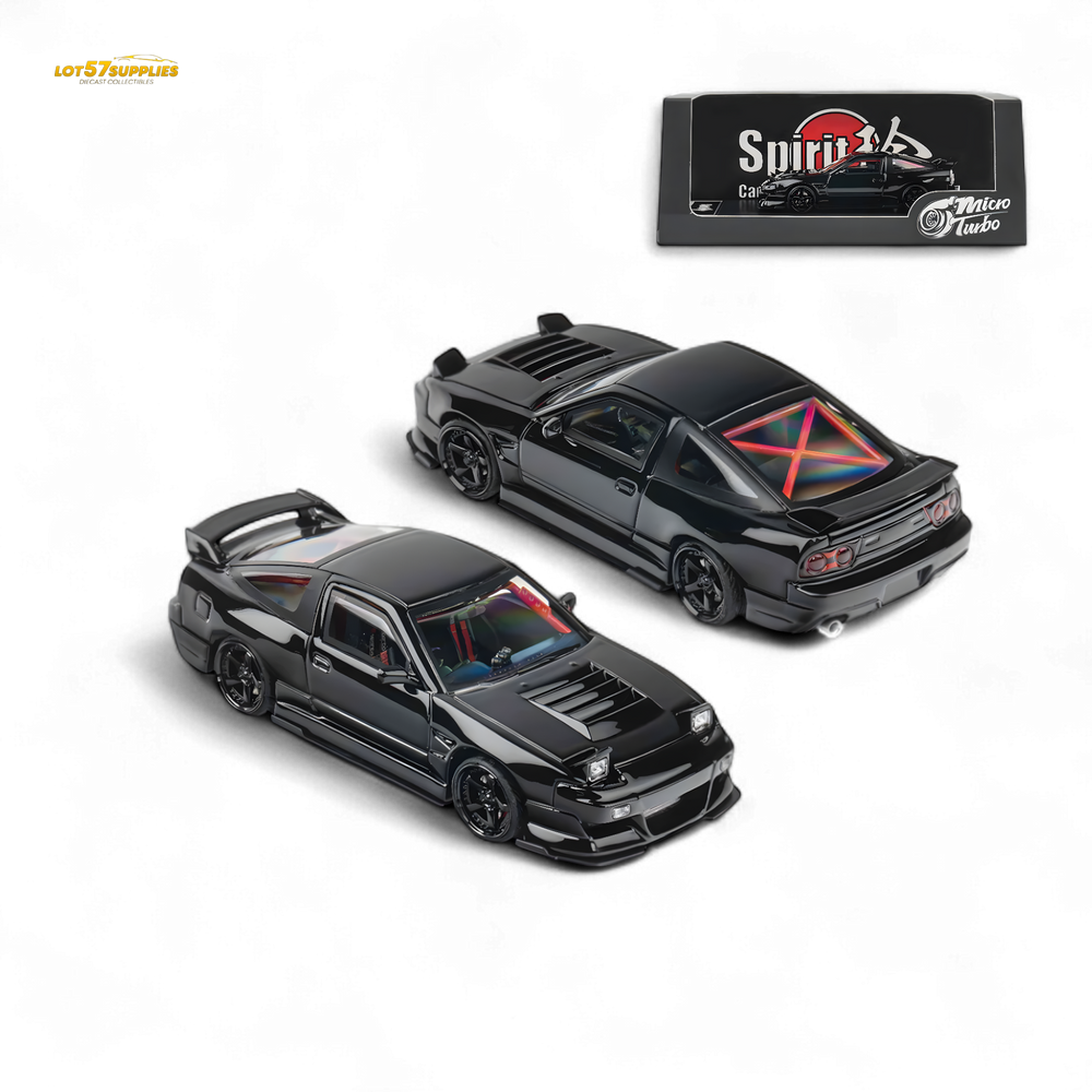 MicroTurbo Custom 180SX Type X Metallic Black MIYABI 1:64 (ONLINE ORDER ONLY)