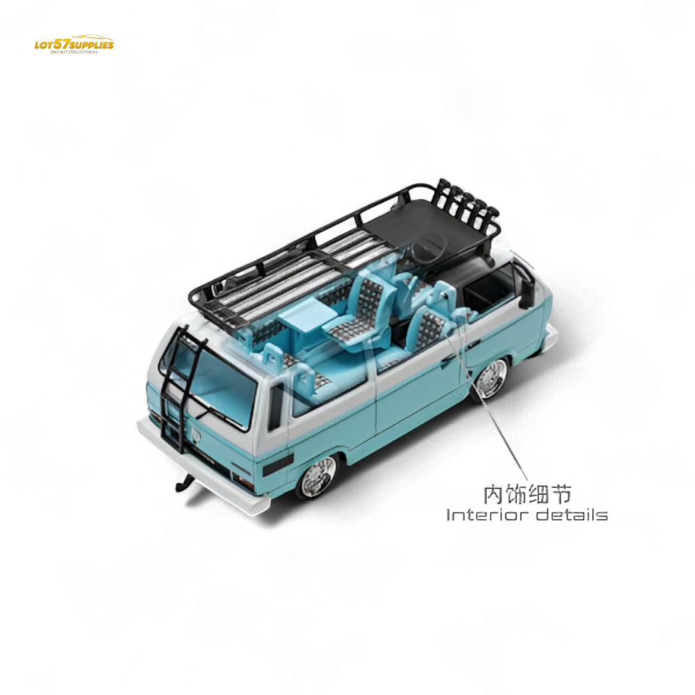 Mortal VW T3 Lowrider Van - Tiff Blue + White Double Color 1:64 (ONLINE ORDER ONLY)