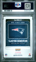 Graded 2025 Panini Instant TreVeyon Henderson #RPSFL37 RPS First Look Rookie RC Football Card PSA 10 Gem Mint (ONLINE ORDER ONLY)