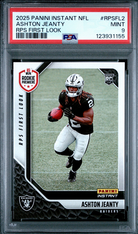 Graded 2025 Panini Instant Ashton Jeanty #RPSFL2 RPS First Look Rookie RC Football Card PSA 9 Mint (ONLINE ORDER ONLY)