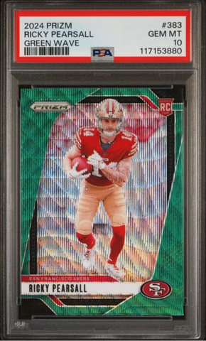 Graded 2024 Panini Prizm Ricky Pearsall #383 Green Wave Rookie RC Football Card PSA 10 Gem Mint (ONLINE ORDER ONLY)