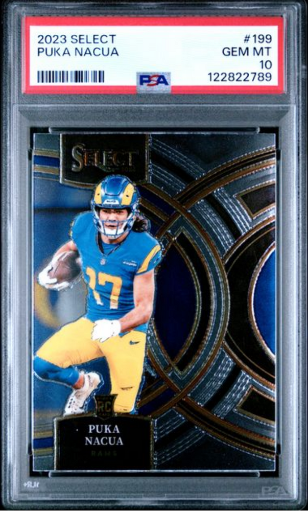 Graded 2023 Panini Select Puka Nacua #199 Rookie RC Football Card PSA 10 Gem Mint (ONLINE ORDER ONLY)