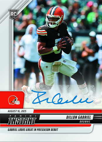 2025 Panini Instant NFL Dillon Gabriel #29 Auto /99 Cleveland Browns Rookie RC Football Card (ONLINE ORDER ONLY)