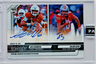 2025 Panini Instant Arch Manning/Julian Sayin #AMJSA Auto /99 Rookie RC Football Card (ONLINE ORDER ONLY)