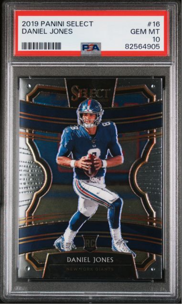 Graded 2019 Panini Select Daniel Jones #16 Rookie RC Football Card PSA 10 Gem Mint (ONLINE ORDER ONLY)