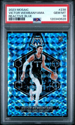 Graded 2023 Panini Mosaic Victor Wembanyama #238 Reactive Blue Rookie RC Basketball Card PSA 10 Gem Mint (ONLINE ORDER ONLY)