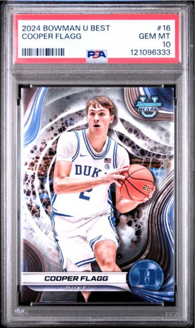 Graded 2024 Topps Bowman U Best Cooper Flagg #16 Rookie RC Basketball Card PSA 10 Gem Mint (ONLINE ORDER ONLY)