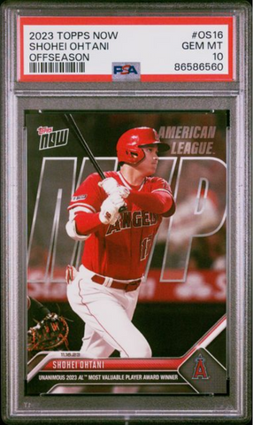Graded 2023 Topps Now Shohei Ohtani #OS16 Offseason Baseball Card PSA 10 Gem Mint (ONLINE ORDER ONLY)