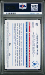 Graded 2024 Topps Complete Set Yoshinobu Yamamoto #553 Variation Rookie RC Baseball Card PSA 10 Gem Mint (ONLINE ORDER ONLY)