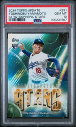 Graded 2024 Topps Update Yoshinobu Yamamoto #SS1 Stratospheric Stars Rookie RC Baseball Card PSA 10 Gem Mint (ONLINE ORDER ONLY)
