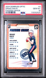 Graded 2024 Panini Donruss Optic Drake Maye #4 Passing Grade Rookie RC Football Card PSA 10 Gem Mint (ONLINE ORDER ONLY)