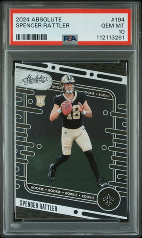 Graded 2024 Panini Absolute Spencer Rattler #194 Rookie RC Football Card PSA 10 Gem Mint (ONLINE ORDER ONLY)