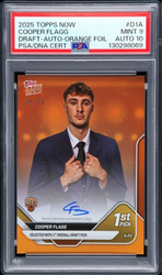 Graded 2025 Topps Now Cooper Flagg #D1A Draft Auto Orange Foil /25 Rookie RC Basketball Card PSA 9 Mint PSA 10 Auto Gem Mint (ONLINE ORDER ONLY)