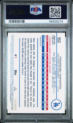 Graded 2024 Topps Yoshinobu Yamamoto #553 Green Foil /499 Rookie RC Baseball Card PSA 10 Gem Mint (ONLINE ORDER ONLY)