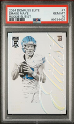 Graded 2024 Panini Donruss Elite Drake Maye #7 Elitist Rookie RC Football Card PSA 10 Gem Mint (ONLINE ORDER ONLY)