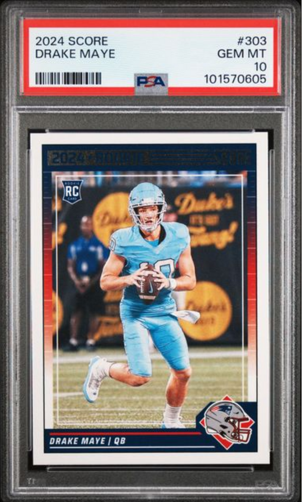 Graded 2024 Panini Score Drake Maye #303 Rookie RC Football Card PSA 10 Gem Mint (ONLINE ORDER ONLY)