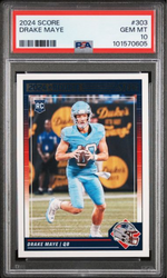 Graded 2024 Panini Score Drake Maye #303 Rookie RC Football Card PSA 10 Gem Mint (ONLINE ORDER ONLY)
