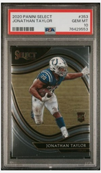 Graded 2020 Panini Select Jonathan Taylor #353 Rookie RC Football Card PSA 10 Gem Mint (ONLINE ORDER ONLY)