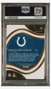 Graded 2020 Panini Select Jonathan Taylor #353 Rookie RC Football Card PSA 10 Gem Mint (ONLINE ORDER ONLY)