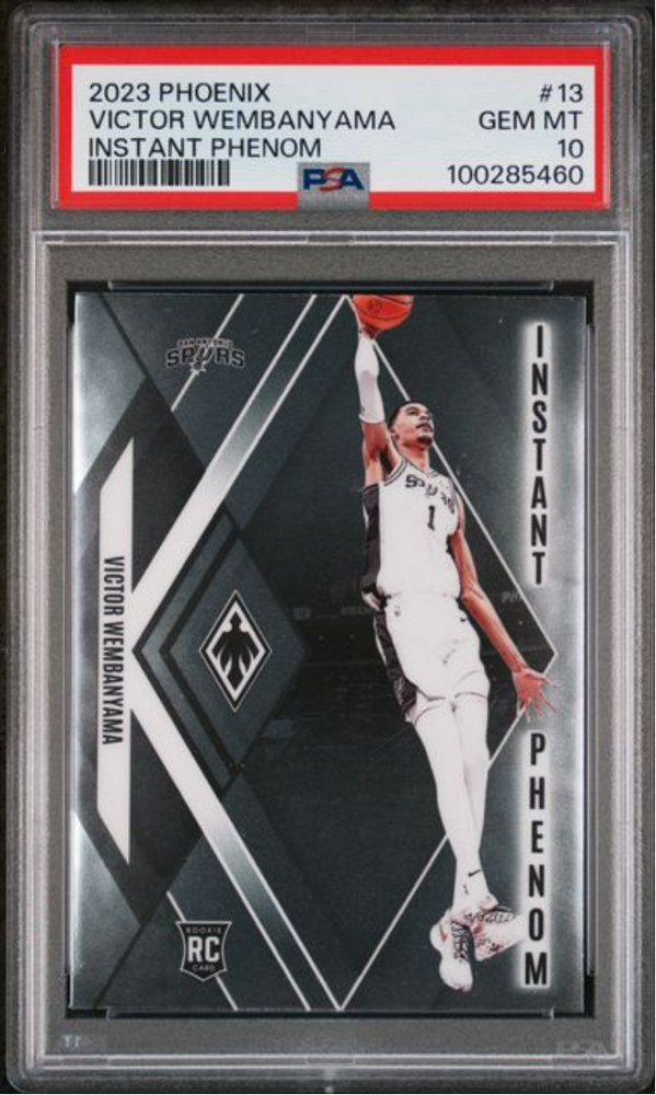 Graded 2023 Panini Phoenix Victor Wembanyama #13 Instant Phenom Rookie RC Basketball Card PSA 10 Gem Mint (ONLINE ORDER ONLY)