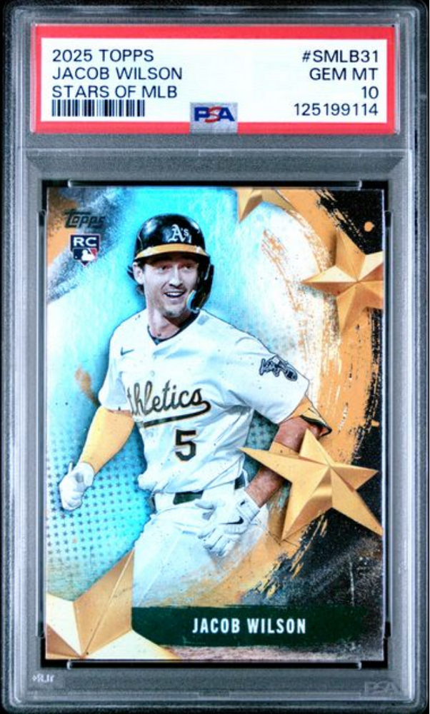 Graded 2025 Topps Jacob Wilson #SMLB31 Stars of MLB Rookie RC Baseball Card PSA 10 Gem Mint (ONLINE ORDER ONLY)