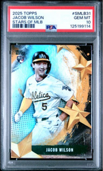 Graded 2025 Topps Jacob Wilson #SMLB31 Stars of MLB Rookie RC Baseball Card PSA 10 Gem Mint (ONLINE ORDER ONLY)