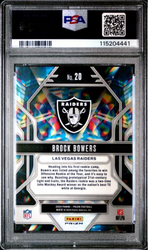 Graded 2024 Panini Prizm Brock Bowers #20 Prizmatic Green Ice Rookie RC Football Card PSA 10 Gem Mint (ONLINE ORDER ONLY)