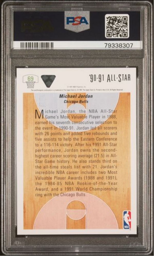 Graded 1991 Upper Deck Michael Jordan #69 Basketball Card PSA 10 Gem Mint (ONLINE ORDER ONLY)