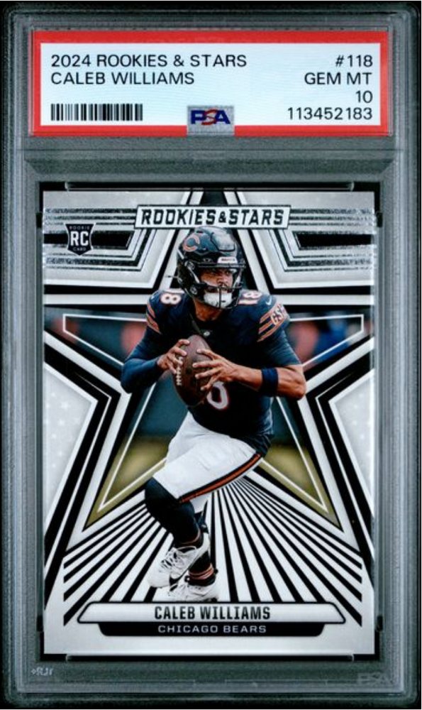 Graded 2024 Panini Rookies & Stars Caleb Williams #118 Rookie RC Football Card PSA 10 Gem Mint (ONLINE ORDER ONLY)
