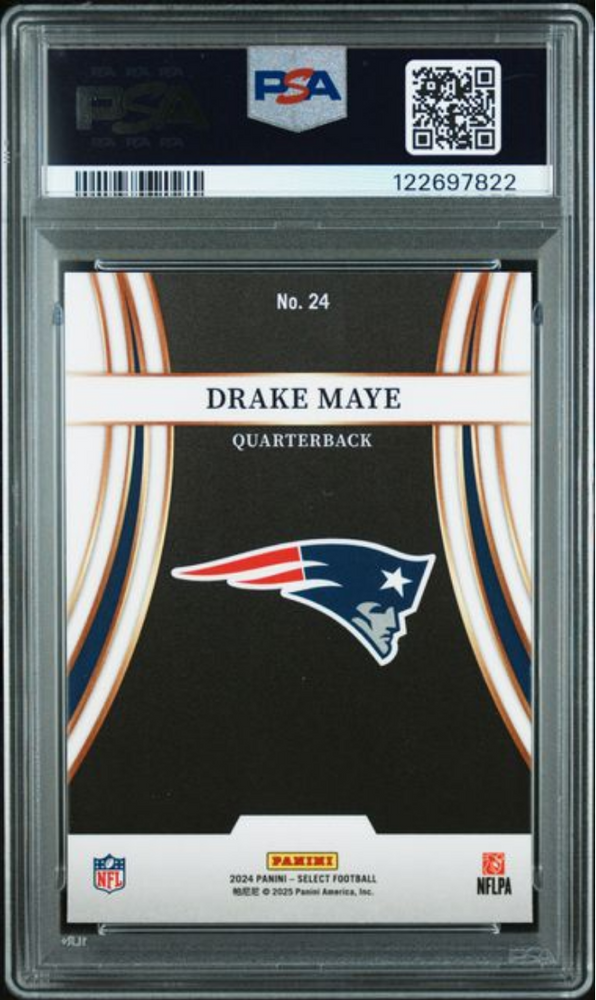 Graded 2024 Panini Select Drake Maye #24 Turbocharged Rookie RC Football Card PSA 10 Gem Mint (ONLINE ORDER ONLY)