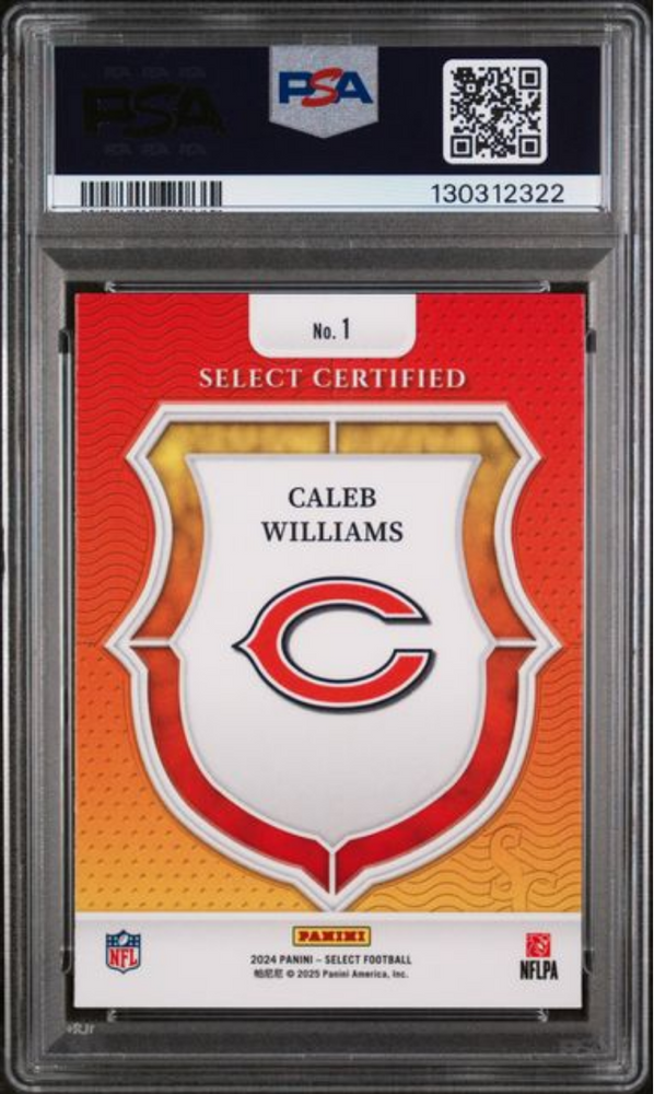 Graded 2024 Panini Select Caleb Williams #1 Select Certified Rookies Rookie RC Football Card PSA 10 Gem Mint (ONLINE ORDER ONLY)