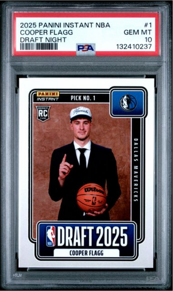 Graded 2025 Panini Instant Cooper Flagg #1 Draft Night Rookie RC Basketball Card PSA 10 Gem Mint (ONLINE ORDER ONLY)