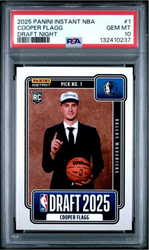 Graded 2025 Panini Instant Cooper Flagg #1 Draft Night Rookie RC Basketball Card PSA 10 Gem Mint (ONLINE ORDER ONLY)