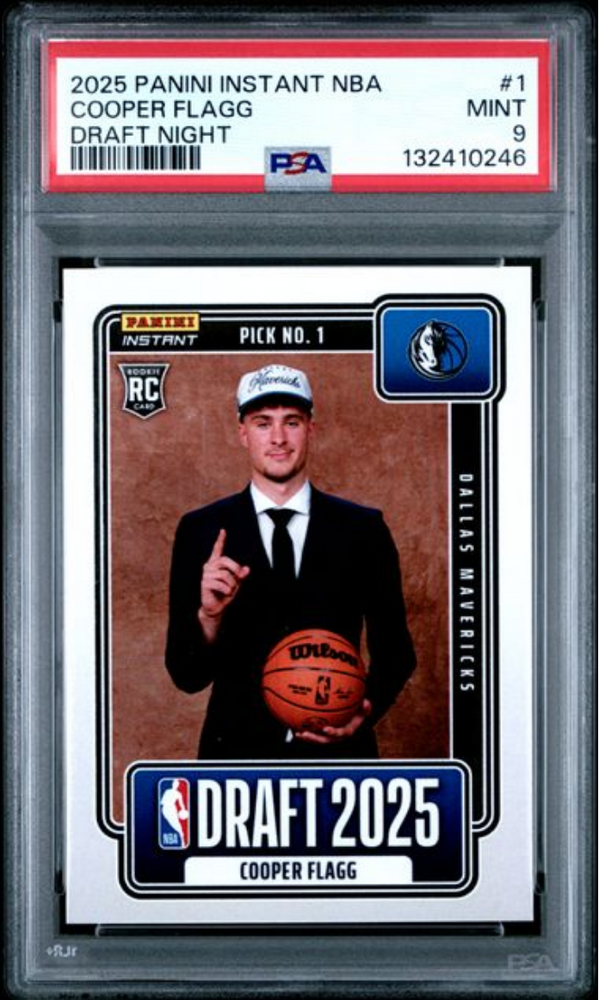 Graded 2025 Panini Instant Cooper Flagg #1 Draft Night Rookie RC Basketball Card PSA 9 Mint (ONLINE ORDER ONLY)