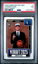 Graded 2025 Panini Instant Cooper Flagg #1 Draft Night Rookie RC Basketball Card PSA 7 Near Mint (ONLINE ORDER ONLY)