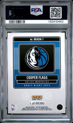 Graded 2025 Panini Instant Cooper Flagg #1 Draft Night Rookie RC Basketball Card PSA 6 EX (ONLINE ORDER ONLY)