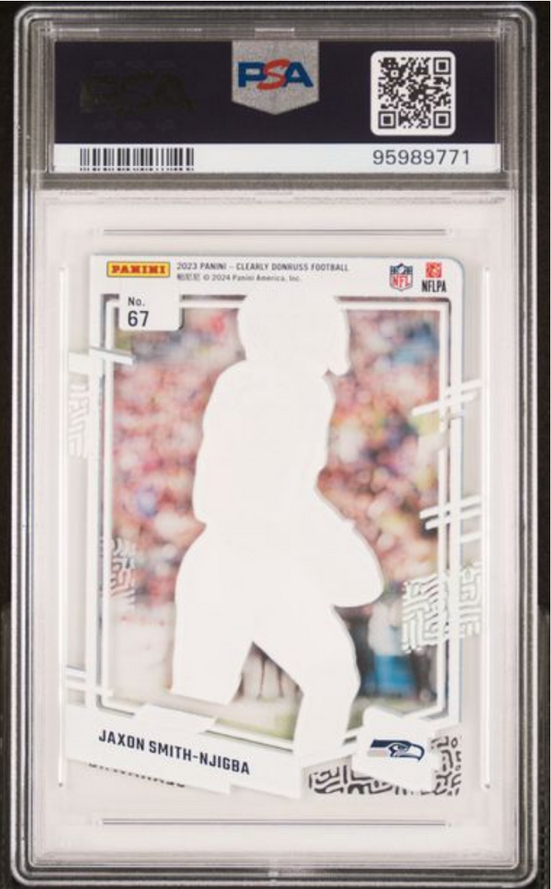 Graded 2023 Panini Clearly Donruss Jaxon Smith-Njigba #67 Rookie RC Football Card PSA 10 Gem Mint (ONLINE ORDER ONLY)