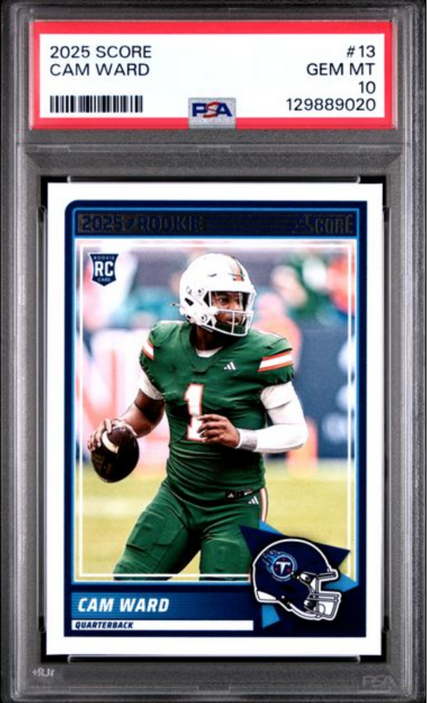 Graded 2025 Panini Score Cam Ward #13 Rookie RC Football Card PSA 10 Gem Mint (ONLINE ORDER ONLY)
