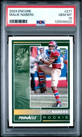 Graded 2024 Panini Encore Malik Nabers #271 Rookie RC Football Card PSA 10 Gem Mint (ONLINE ORDER ONLY)