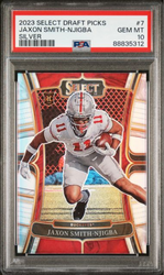 Graded 2023 Panini Select Draft Picks Jaxon Smith-Njigba #7 Silver Rookie RC Football Card PSA 10 Gem Mint (ONLINE ORDER ONLY)